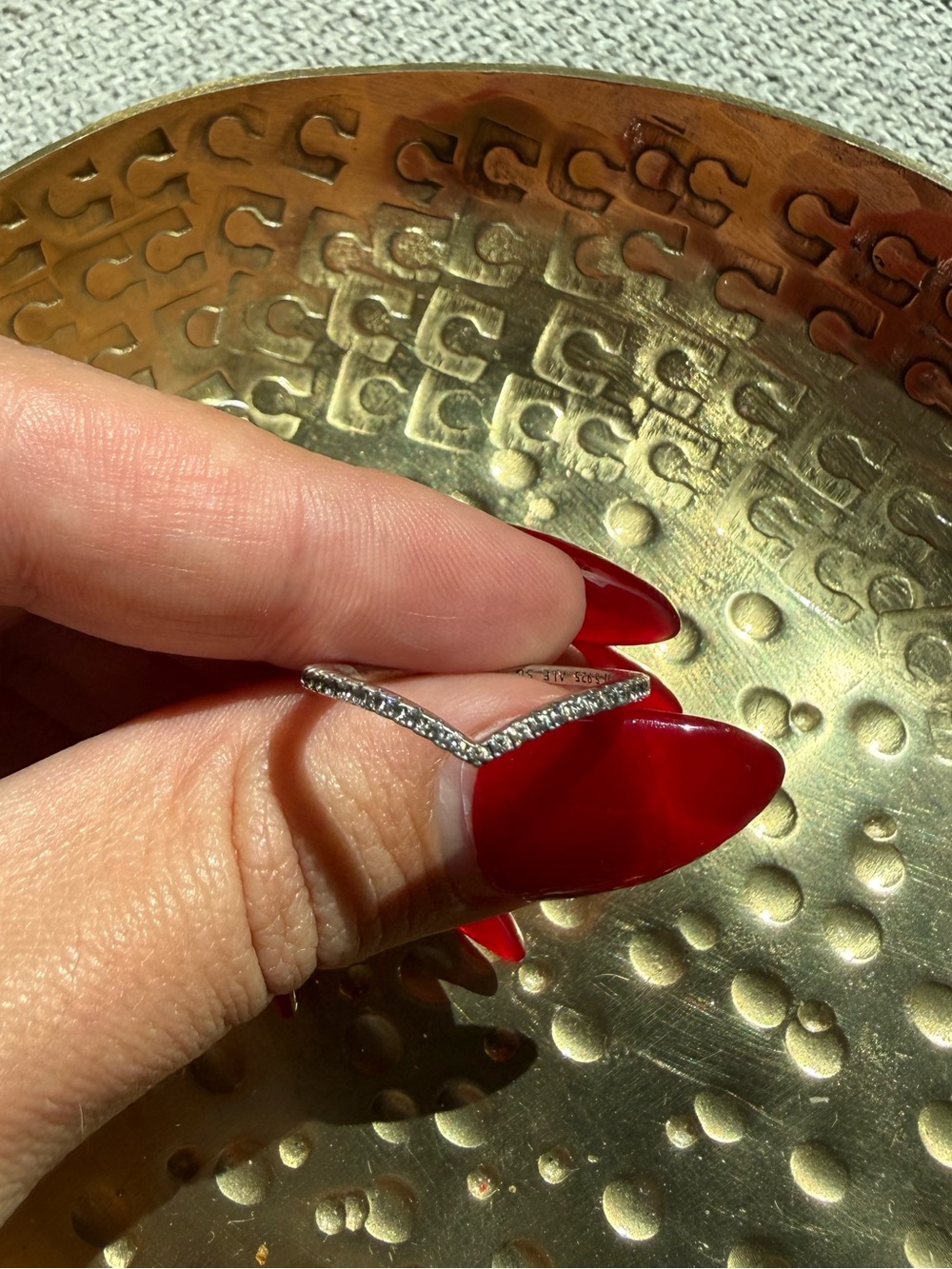 Pandora Sparkling Wishbone Ring Size 56